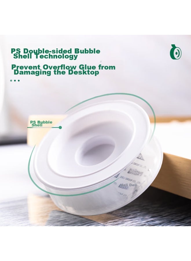 ديلي Deli Strong Nano Tape، شريط لاصق مزدوج الوجه غير مرئي، لاصق شفاف، 15mm*3m، علبة فقاعات محسّنة مضادة للغبار، مناسب للوحات التهنئة ولوحات رأس السنة، قابل للغسل وإعادة الاستخدام، 2 لفافات، 33625 - Image 3