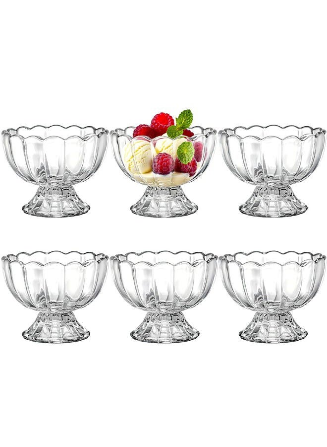 Lawei 6 Pack Glass Dessert Bowls - 5 Oz Glass Ice Cream Cups Mini Trifle Footed Dessert Bowls for Dessert, Sundae, Ice Cream, Salad, Cocktail, Condiment, Trifle - Image 1