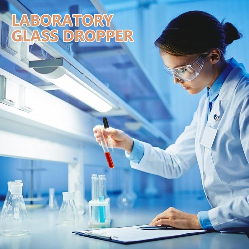 20pcs Glass Graduated Pipettes: 1ml with Scale – Essential Oil Liquid Transfer Droppers for Laboratory Science Class Aromatherapy - Image 4