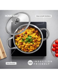 Homeway 28CM Stainless Steel Honeycomb Casserole with Lid – Nonstick, Induction & Gas Compatible With Super Durable&Highly Scratch Resistent  - Image 4