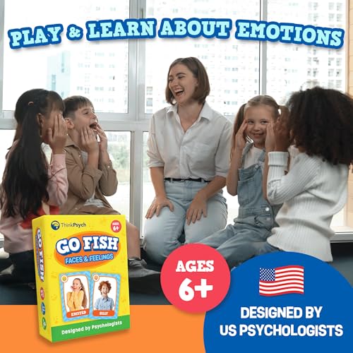 ThinkPsych Go Fish Faces Feelings Card Game Social Emotional Learning Game for Kids Ages 6 Teaches Emotions Through Play 26 Players Home Therapy Classroom Use - Image 5