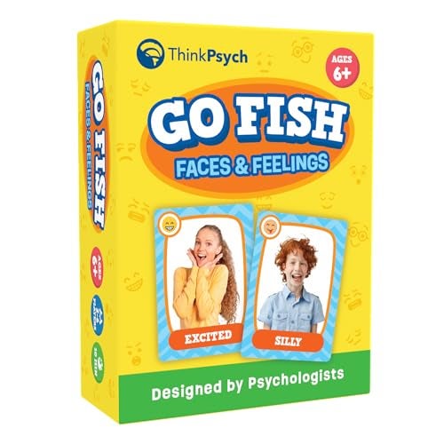 ThinkPsych Go Fish Faces Feelings Card Game Social Emotional Learning Game for Kids Ages 6 Teaches Emotions Through Play 26 Players Home Therapy Classroom Use - Image 1