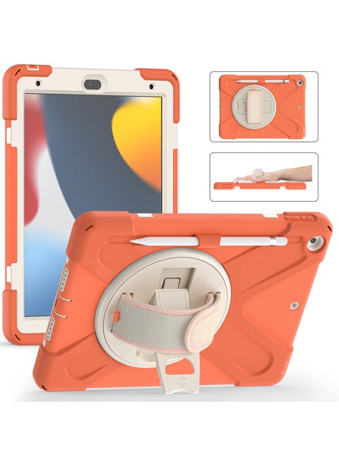 2025 Ipad Protective Cover 10.2 Inch Silicone PC Full Package For Apple Tablet IpadAir11 Shell 10th-Color:Coral Orange-Applicable Model:ipad10th/ipad（A16）2025