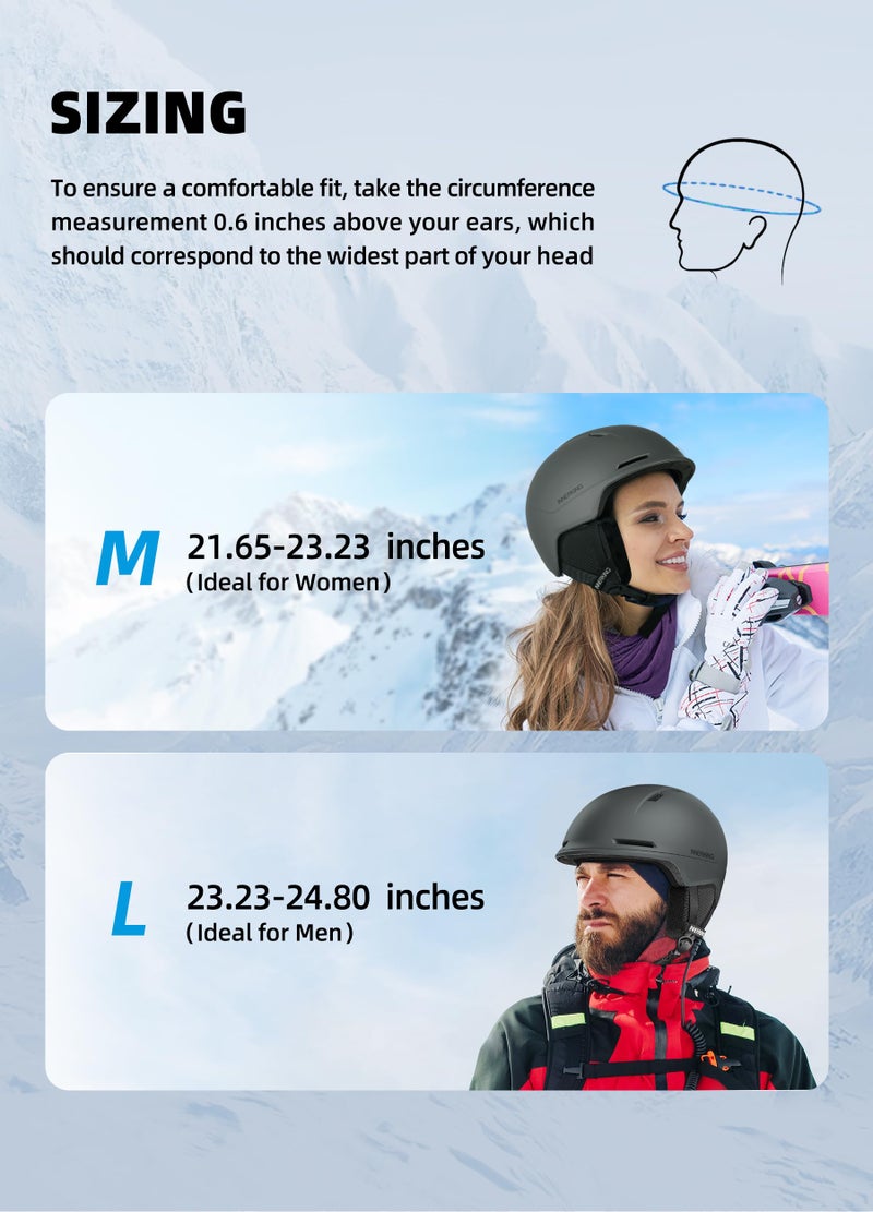 InnerKing Snowboard Helmet Set with Ski Goggles, Lightweight Protection Snow Sports Helmet and Glasses for Men and Women Adults-Grey M - Image 4