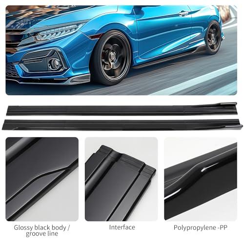 JMTBNO Universal Side Skirts for Car,2M 86.6" Side Skirt Extension Splitter Lip Rocker Panels Body Kit Compatible with Honda Accord Civic Toyota Corolla Nissan Chevrolet Camaro - Image 3