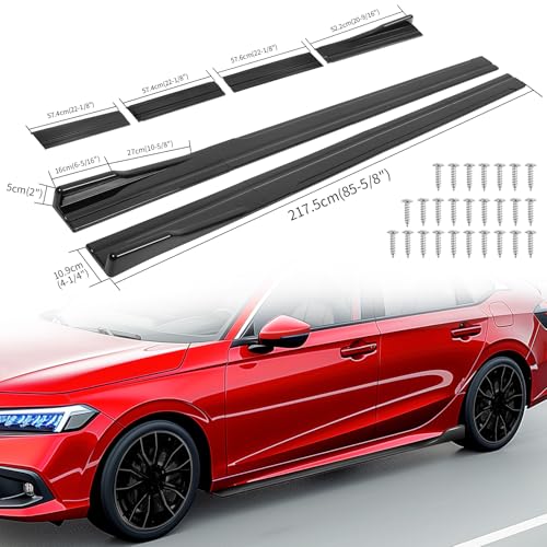 JMTBNO Universal Side Skirts for Car,2M 86.6" Side Skirt Extension Splitter Lip Rocker Panels Body Kit Compatible with Honda Accord Civic Toyota Corolla Nissan Chevrolet Camaro - Image 2