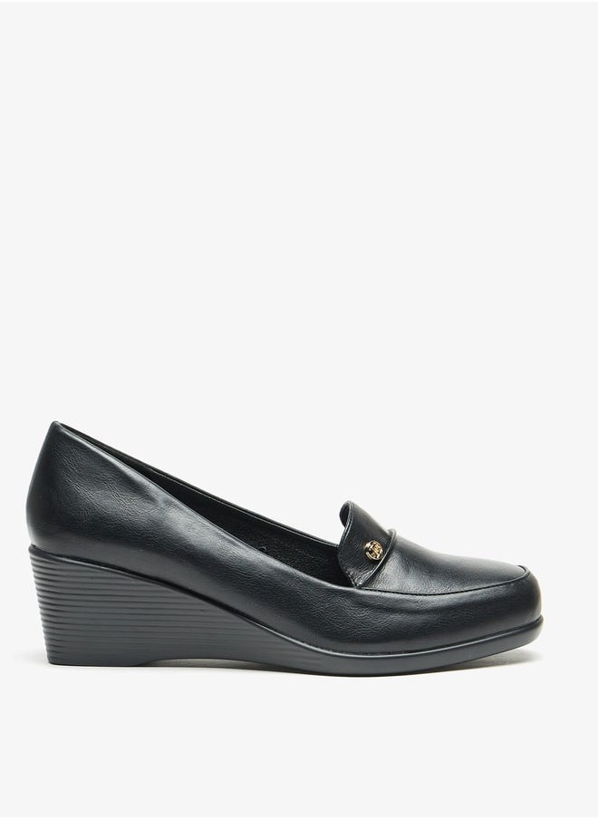 Flora Bella By Shoexpress - Women's Solid Slip-On Shoes With Wedge Heels - Image 1