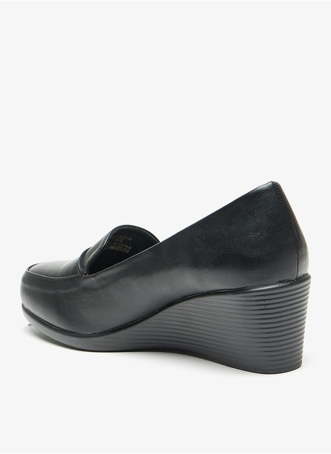 Flora Bella By Shoexpress - Women's Solid Slip-On Shoes With Wedge Heels - Image 1