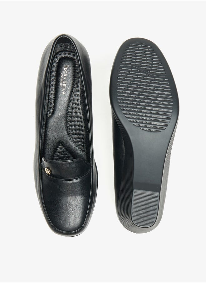 Flora Bella By Shoexpress - Women's Solid Slip-On Shoes With Wedge Heels - Image 1
