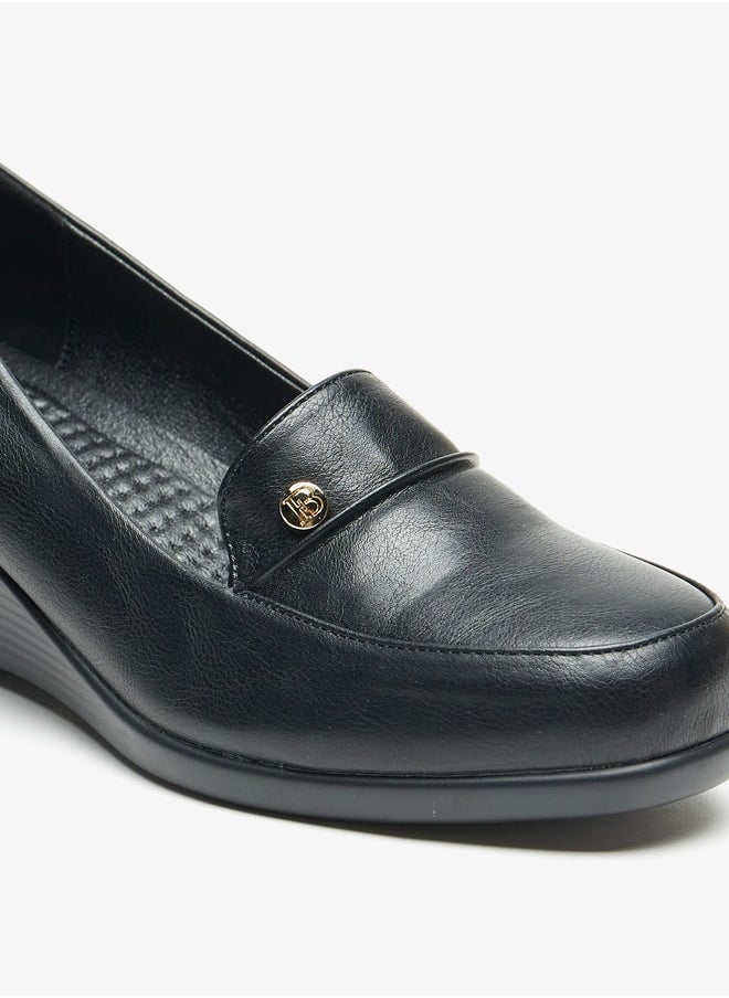 Flora Bella By Shoexpress - Women's Solid Slip-On Shoes With Wedge Heels - Image 1