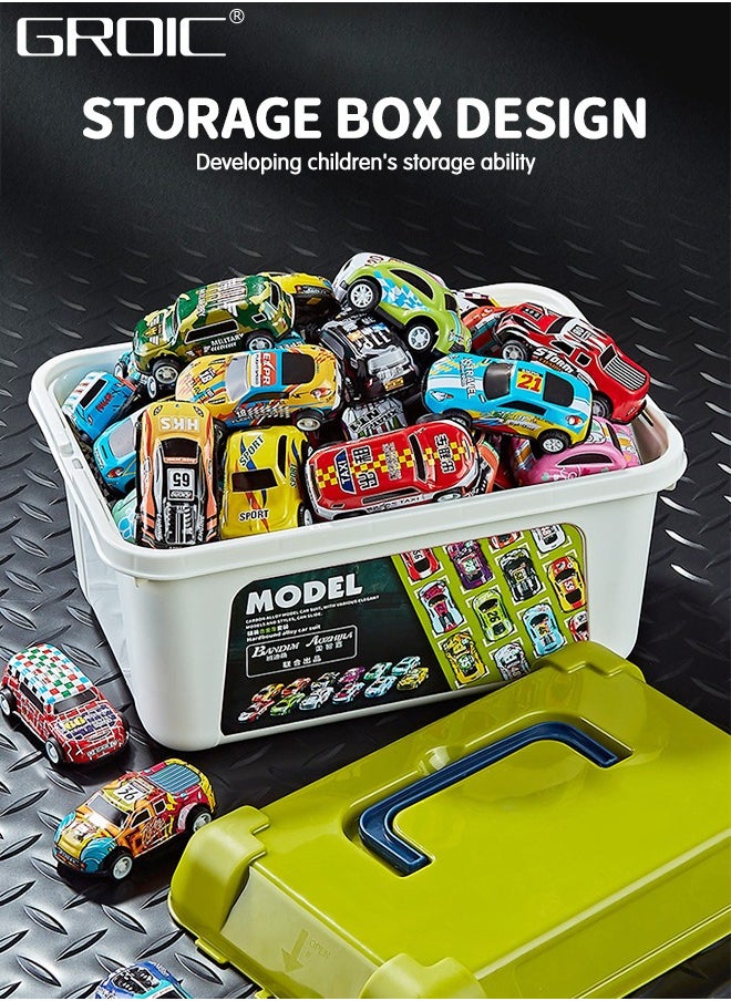 GROIC 30 Pack Pull Back Toy Cars with Storage Box, Back to Force Toy Cars, Alloy Cast Mini Die-Cast Race Cars Vehicles Bulk, Party Favor Cars Toys, Best Gifts for Toddlers  - Image 4
