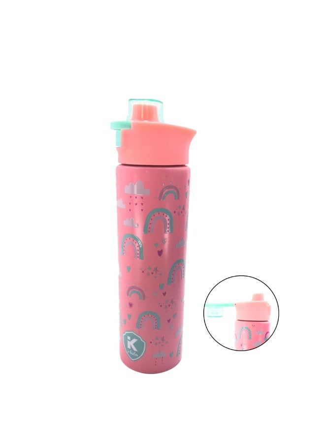 i-kola STAR ORANGE 520 ML Kids Water Bottle for School | BPA-Free Plastic Water Bottle for Boys & Girls | Leakproof, Unbreakable, Easy to Drink, Quick Open Lock (TS-9200 BS 1) - Image 1
