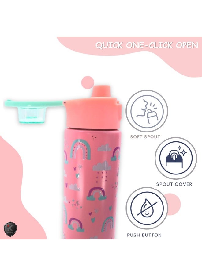 i-kola STAR ORANGE 520 ML Kids Water Bottle for School | BPA-Free Plastic Water Bottle for Boys & Girls | Leakproof, Unbreakable, Easy to Drink, Quick Open Lock (TS-9200 BS 1) - Image 4