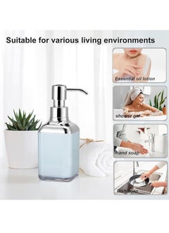 Happy Home Acrylic Liquid Handwash Soap Dispenser Pump for Bathroom, Hand wash refillable Bottle 320Ml-(Blue)  - Image 2