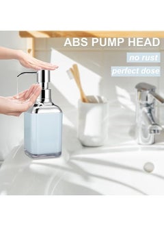 Happy Home Acrylic Liquid Handwash Soap Dispenser Pump for Bathroom, Hand wash refillable Bottle 320Ml-(Blue)  - Image 3