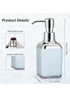 Happy Home Acrylic Liquid Handwash Soap Dispenser Pump for Bathroom, Hand wash refillable Bottle 320Ml-(Blue)  - Image 4