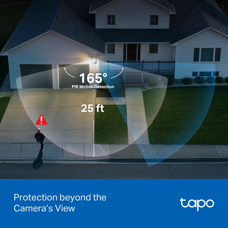 Tapo 2K Outdoor Pan/Tilt Wired Floodlight Security Camera - 1500 Lm Dimmable, 360Â° AI Motion Tracking, Person/Vehicle Detection, 24/7 Recording, Subscription-Free Local Storage or Optional Cloud, C710 - Image 3
