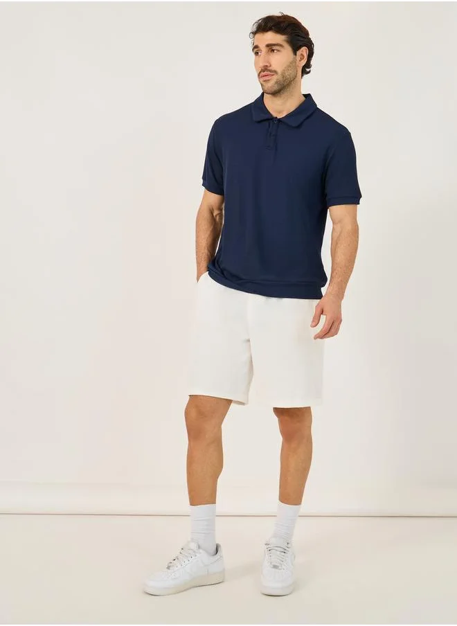 ستايلي Styli Solid Mid Rise Regular Fit Short