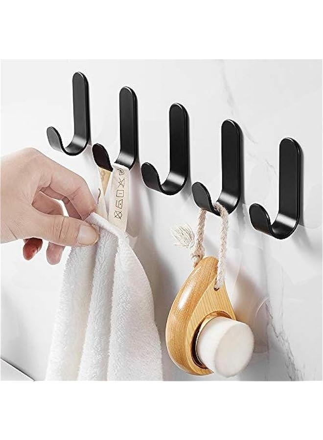 5-Pack Self-Adhesive Hook Waterproof Sticky Wall Hook for Hanging Towel Key Necklace Gloves - Image 3