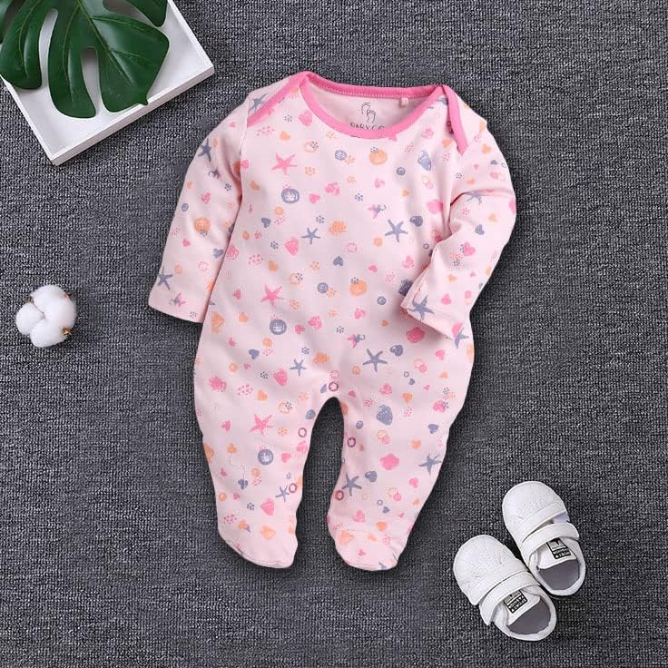 Baby Go BabyGo 100% Cotton Rompers for Newborns - Pack of 2, Pink - Image 5