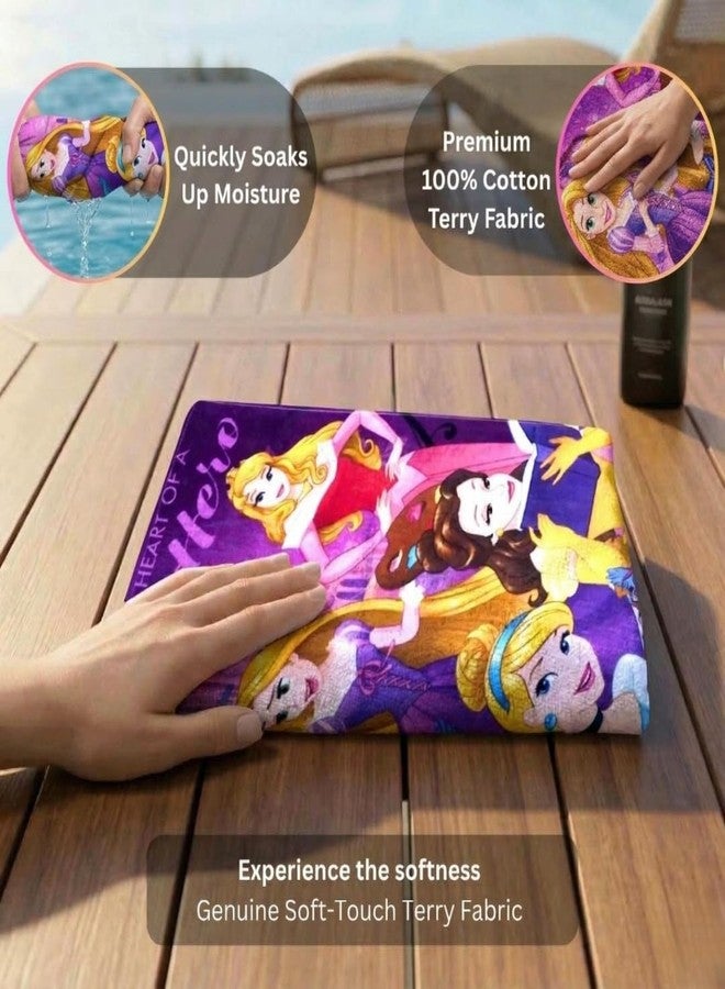 Athom Living Disney Princess Kids Cotton Bath Towel, Super Soft, Quick Dry, Highly Absorbent, Lightweight & Durable Towel for Girls | Pack of 1| 60x120cm, 350 GSM - Image 4