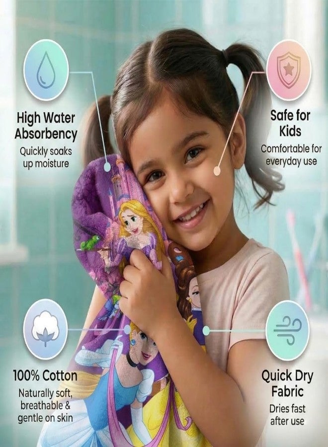 Athom Living Disney Princess Kids Cotton Bath Towel, Super Soft, Quick Dry, Highly Absorbent, Lightweight & Durable Towel for Girls | Pack of 1| 60x120cm, 350 GSM - Image 5
