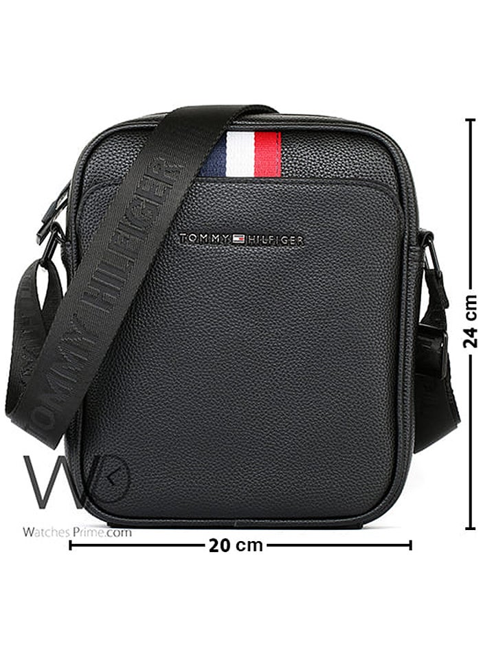 Tommy Icons Leather Tommy Hilfiger Crossbody Messenger Shoulder Black Bag For Men - Image 3
