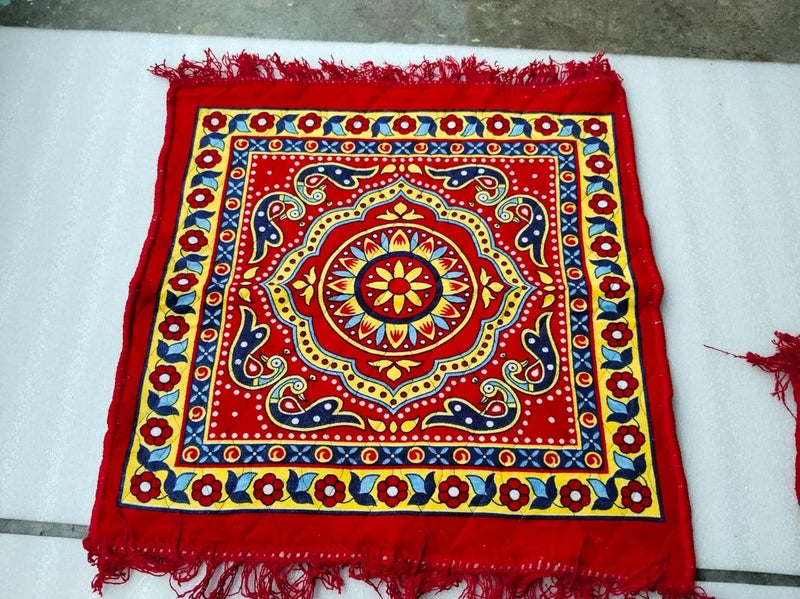 BHAWANI Solid Door Mat in KitchenFloor Mat Pooja Room mat Solid Traditional Print Soft Velvet Material mats MULTICOLOU2
