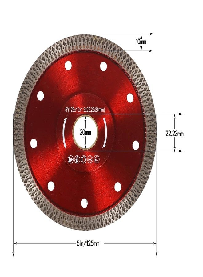 findmall 5 Inch Super Thin Dry Wet Diamond Porcelain Saw Blades Ceramic Cutting Disc Wheels for Cutting Ceramic Tile Porcelain Granite Marbles - Image 2