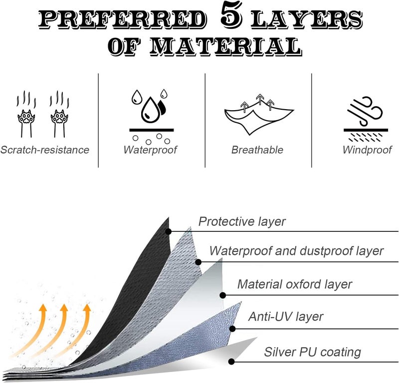 NEVERLAND UTV Covers Heavy Duty - Side by Side Cover Waterproof 300D Outdoor Storage Waterproof Black Compatible with Polaris Ranger Can am Yamada Protection 157.48"x 66.92"x 76.77"(400x170x195cm) - Image 2