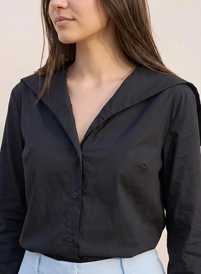 Iconic Iconic Cotton Shirt Sailor Collar