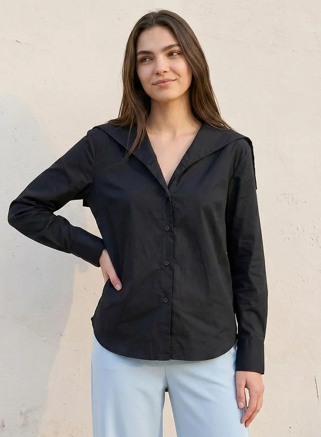 Iconic Iconic Cotton Shirt Sailor Collar