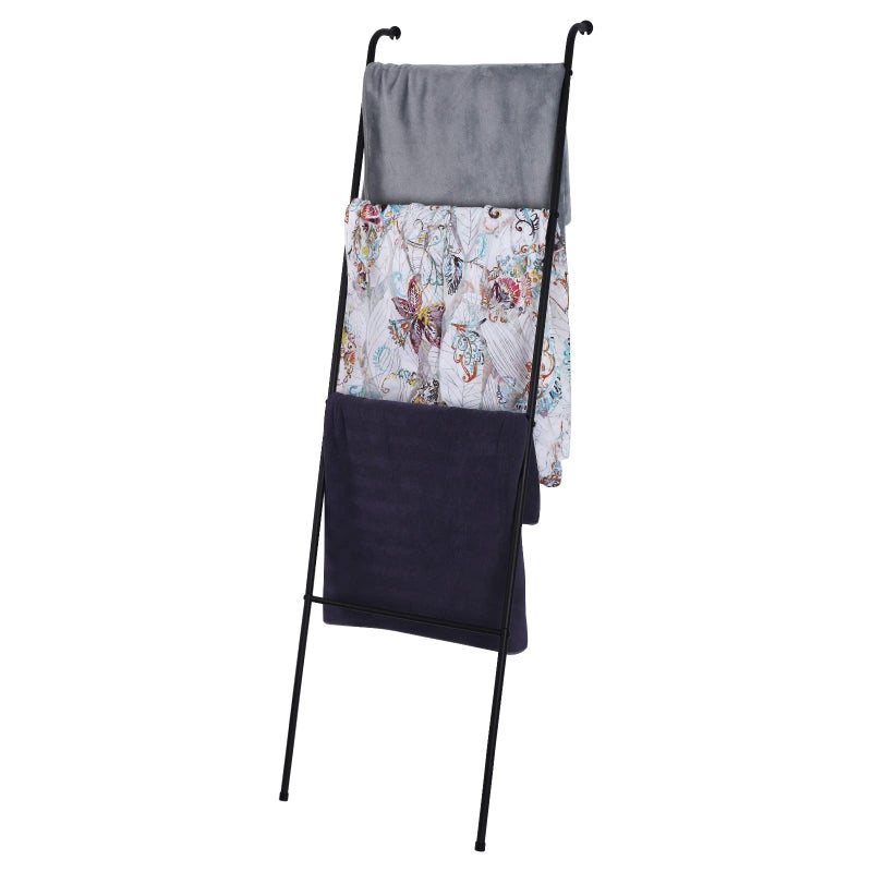 OUSHENG 2 Pack Blanket Ladder Decorative Towel Rack Holder for Bathroom, Wall Leaning Metal Drying Quilt Stand for Living Room Bedroom Farmhouse Home Decor, for Women Mom Mother Her Wife - Black - Image 4