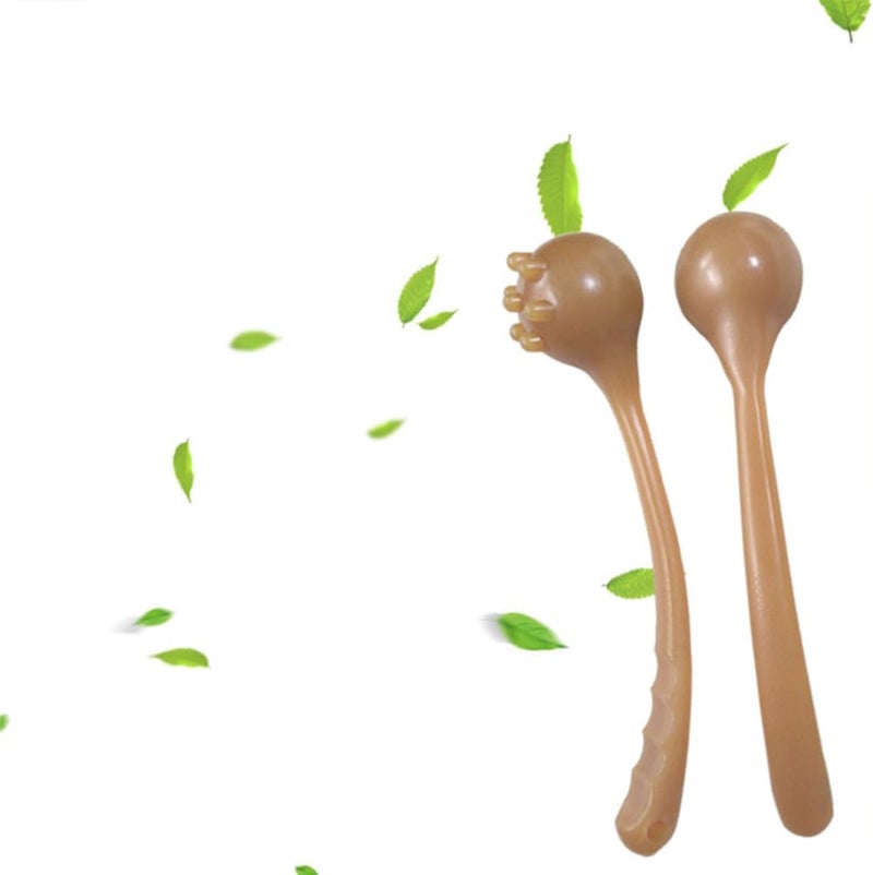 Healifty Back Massage Hammer Multifunctional Manual Massage Tool for Shoulder Back Neck Brown - Image 4