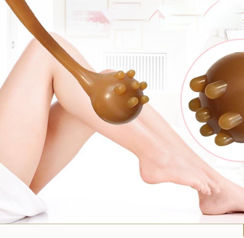 Healifty Back Massage Hammer Multifunctional Manual Massage Tool for Shoulder Back Neck Brown - Image 5