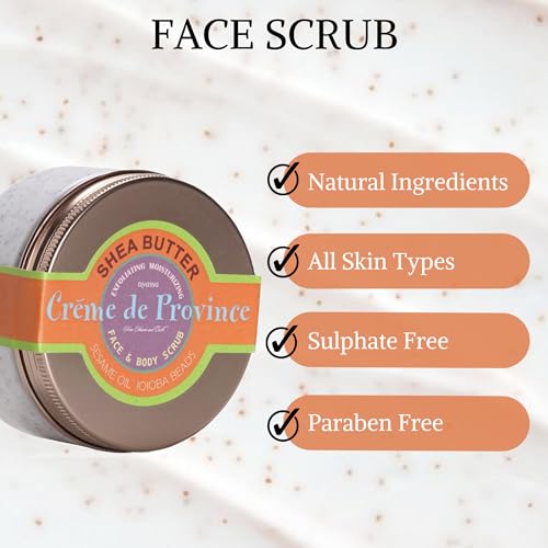 Nyassa Creme De Province Face & Body Scrub 215 gm with Shea Butter,Sesame Oil and Jojoba beads. No Parabens, Pthalates,Sulphates,Silicons, Petroleum. Perfect for dry or aging skin. - Image 5