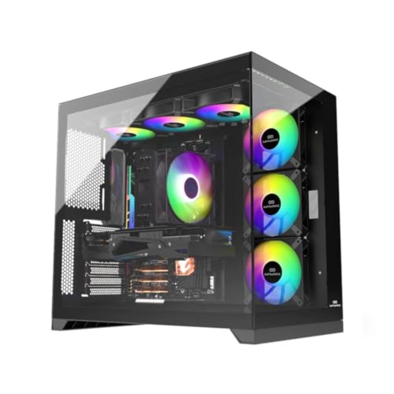 حافظة مكعبة للكمبيوتر المكتبي للألعاب RTX 3050، اللوحة الأم Prime B860-N، وحدة معالجة الرسومات RTX 3050 سعة 6 جيجابايت، وحدة المعالجة المركزية Intel Ultra 5، ذاكرة الوصول العشوائي DDR5 سعة 16 جيجابايت، 1 تيرابايت SSD M.2، مبرد هواء ARGB رقمي، وحدة PSU برونزية بقدرة 650 وات، Windows Pro أسود - Image 4