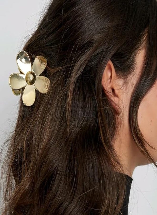 Cart Log CartLog Flower Hair Claw Clips for Women & Girls - Floral Clutchers, Gold & Silver Hair Accessories (Pack of 6 (3 golden & 3 silver)) - Image 4