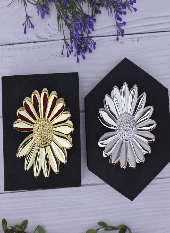 Cart Log CartLog Flower Hair Claw Clips for Women & Girls - Floral Clutchers, Gold & Silver Hair Accessories (Pack of 6 (3 golden & 3 silver)) - Image 3