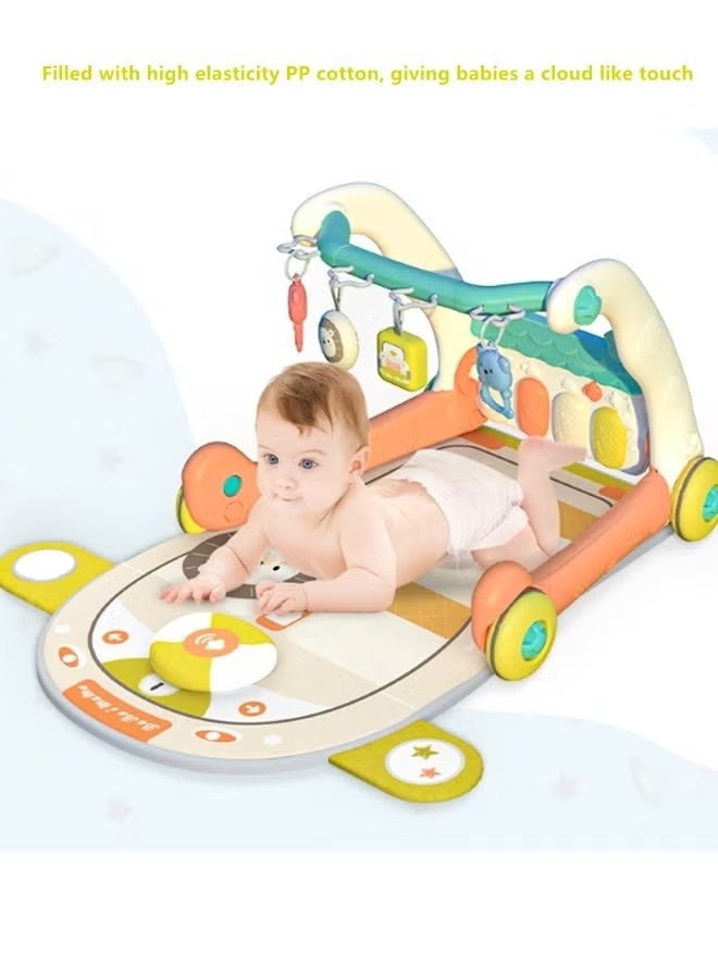 بيوينتي الصالة الرياضية للطفل ، 4 في 1 ركلة ولعب الصالة الرياضية للبيانو مع ضوء الموسيقى ، والطفل المشي مع الهرمونيكا و 4 ألعاب الحسية التعلم ، للطفل حديث الولادة 0-36 شهور - Image 5