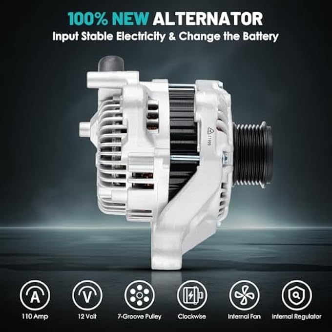 Farrme 11999 Car Alternator 12V 110 Amp, 7-Groove Pulley Fit for Honda Accord 2013-2017 L4 2.4L Automotive Replacement Alternators 14489N 14489 31100-5A2-A02 - Image 3