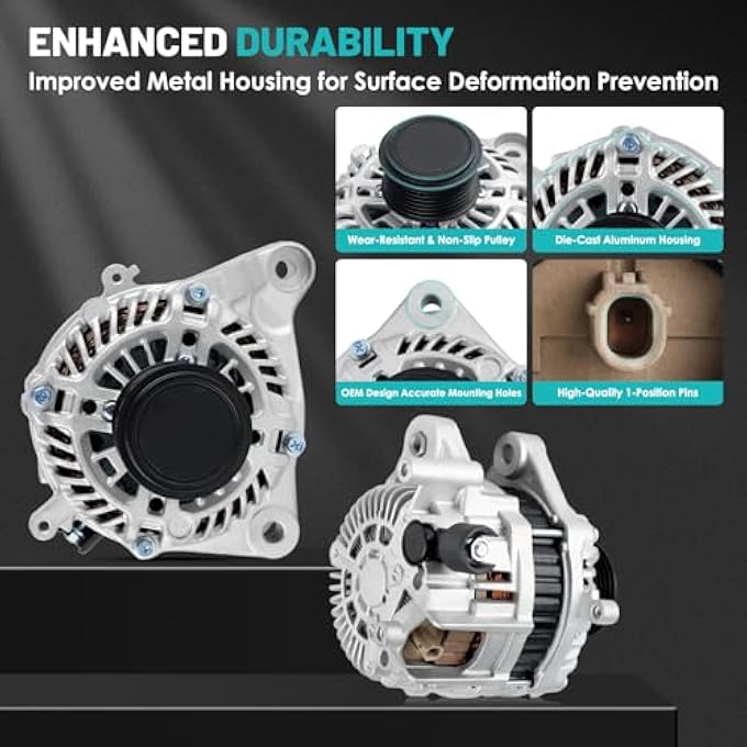 Farrme 11999 Car Alternator 12V 110 Amp, 7-Groove Pulley Fit for Honda Accord 2013-2017 L4 2.4L Automotive Replacement Alternators 14489N 14489 31100-5A2-A02 - Image 5