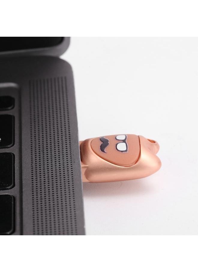 Arabest - U Disk Cartoon Moustache Pattern USB Flash Drive Computer Data Storage Memory Stick16GB Rose Gold - Image 1