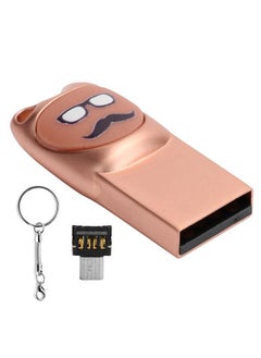 U Disk Cartoon Moustache Pattern USB Flash Drive Computer Data Storage Memory Stick16GB Rose Gold