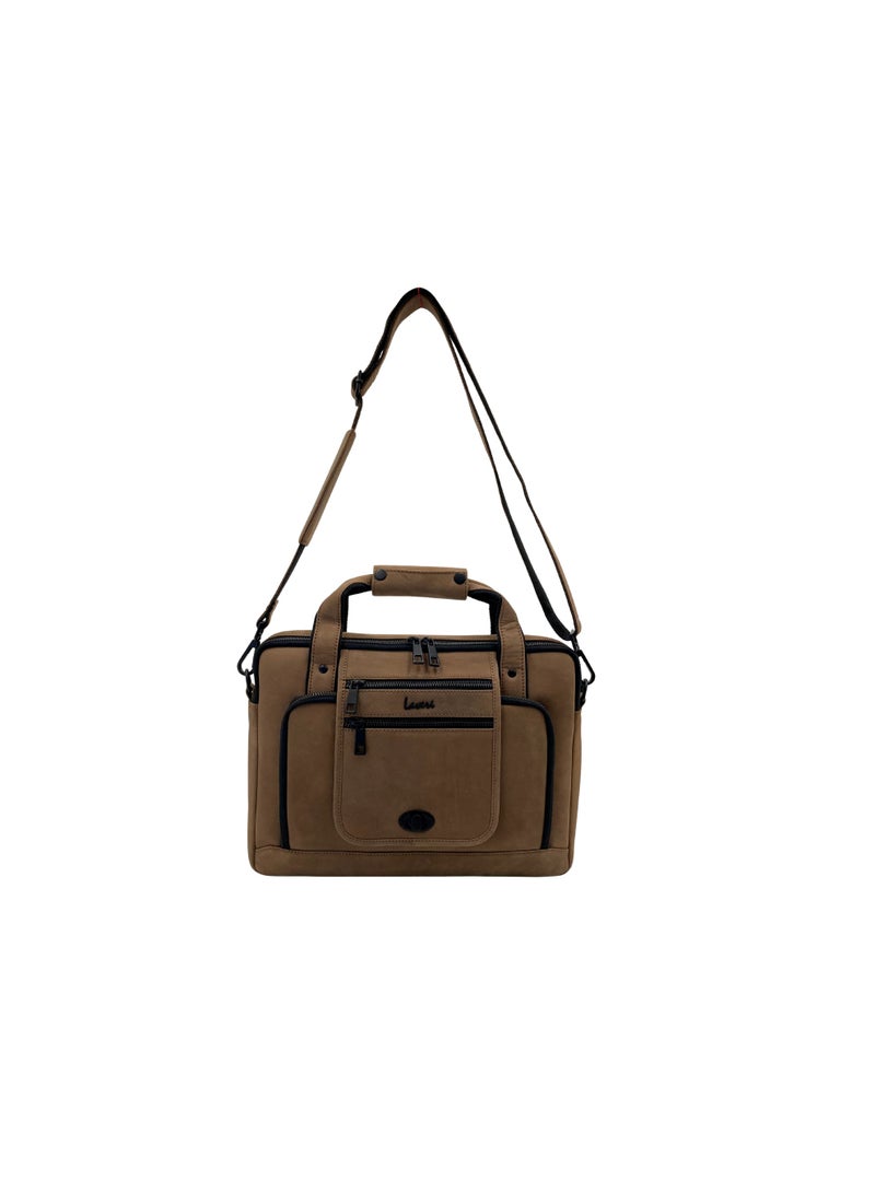 LAVERI LEATHER LAVERI Laptop Bag for Men - Leather Messenger Bag for Office - Fits up to 15 Inch Laptop - Shoulder Bag with Multiple Compartments - Executive Leather Bag for Work/Travel/Casual - 2870 - Image 5