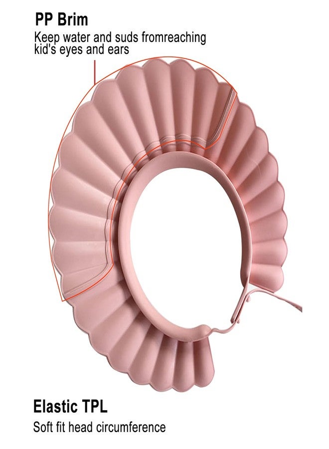 HOOYEE Safe Shampoo Shower Bathing Protection Bath Cap Soft Adjustable Visor Hat for Toddler, Baby, Kids, Children … (Pink Lotus) - Image 2