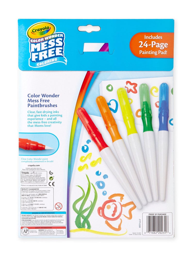 Crayola Color Wonder Paintbrush Pens & Paper, Mess Free Coloring for Toddlers, Painting Set, Toddler Arts & Crafts, Kids Gift - Image 2