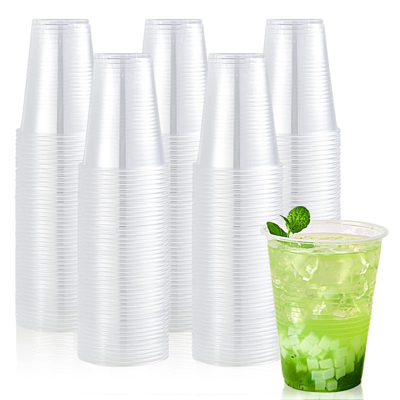 Lilymicky 260 Pack 16 oz Clear Plastic Cups Cold Disposable Plastic Drinking Cups for Parties Picnic BBQ Travel and Events