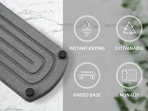 Dhadh Instant Drying Stone Sink Organizer Tray for Bathroom Counter, Diatomaceous Earth Water Absorbing Sink Caddy Stone Vanity Tray - Image 4