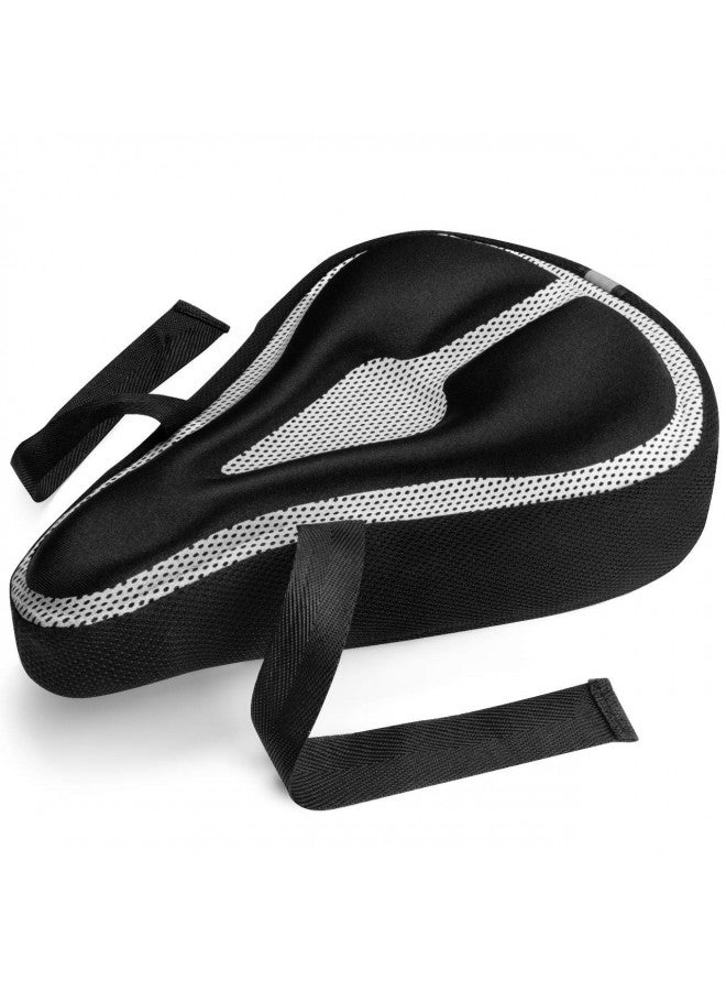 Roam Bike Seat Cushion Cover - Padded, Comfort Gel Bicycle Pad for Mountain, Road, Cruiser, Exercise, Spin, or Stationary Bikes - Saddle Bike Seat Cover for Adult Men & Women - Black - Image 1